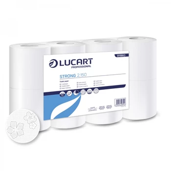 Toalettpapír 2 rétegű 150 lap/tekercs cellulóz 8 tekercs/csomag 2.150 Strong Lucart_811B60J fehér